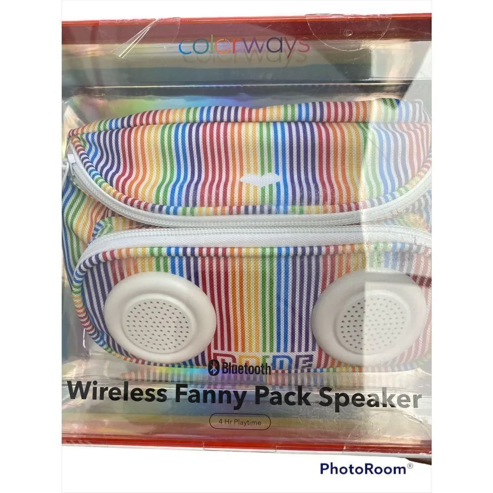 New in Box Pride Colorways Wireless Rainbow Fanny Pack Speakers